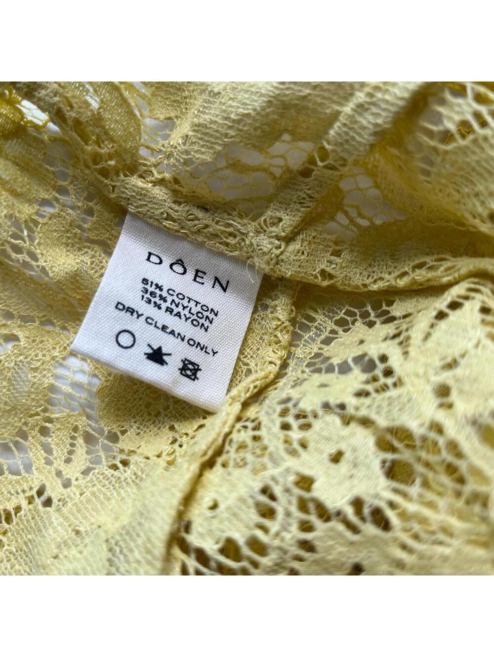 Doen Nandi Sheer Lace Skirt Yellow Size M - Picture 5 of 6